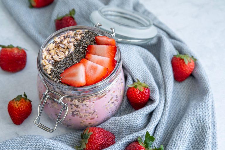 Strawberries and Cream Overnight Oats