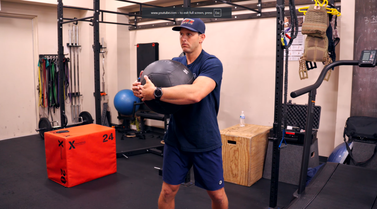 Standing Dynamic Trunk Rotation with Weighted Ball and Band