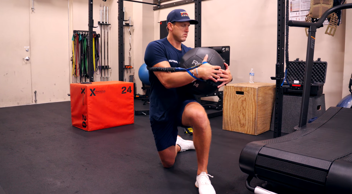 Half Kneel Dynamic Trunk Rotation with Weighted Ball and Band