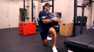 Half Kneel Dynamic Trunk Rotation with Weighted Ball and Band