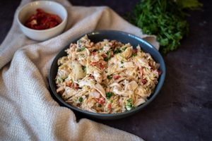 Crockpot Tuscan Chicken Orzo