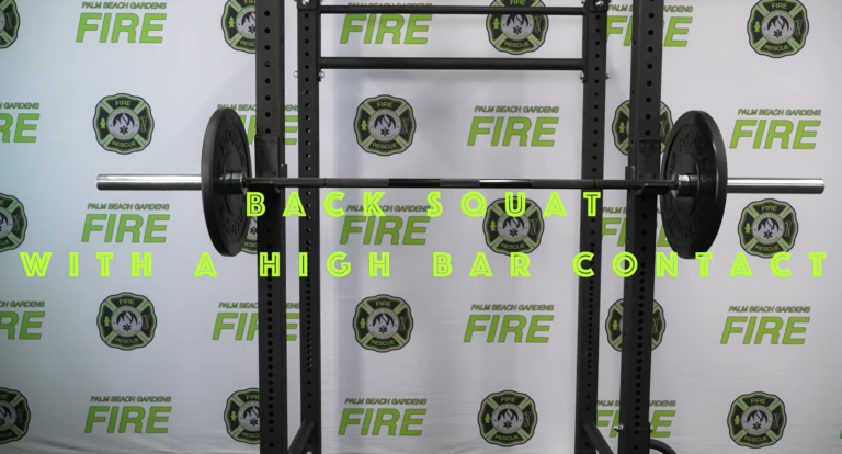 Back squat with a high bar contact