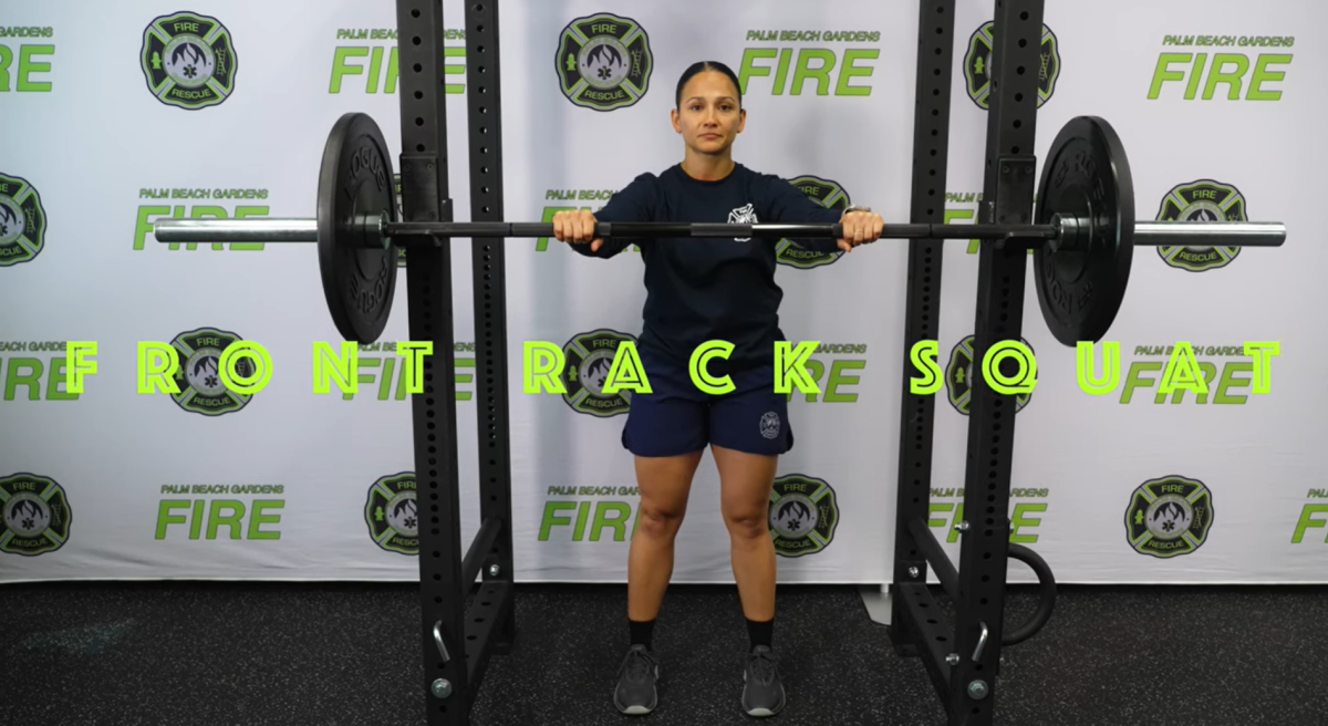 Front squat (front rack & cross arm grip)